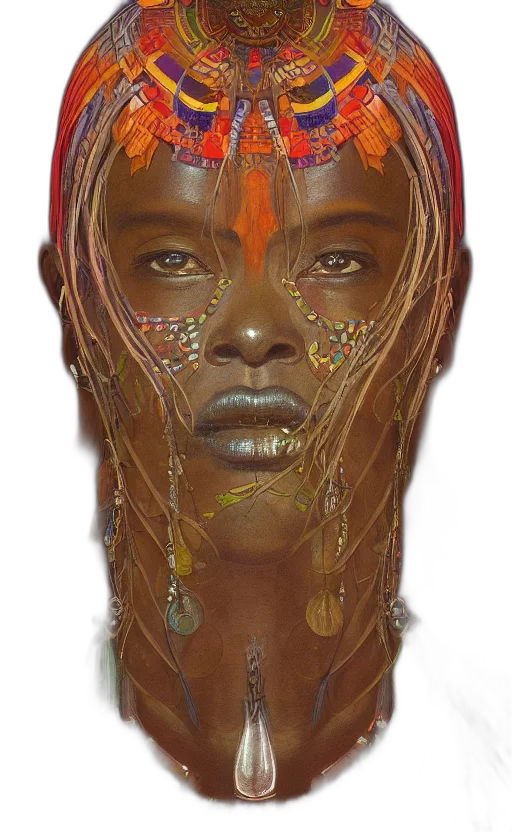 face, jewelry, mask, crown, concept art, photorealistic, fantasy art, cyberpunk transparent PNG cut-out