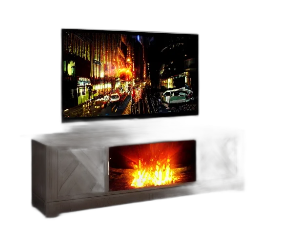 furniture, concept art, 3d render, fire, photorealistic, photo, luxury, television transparent PNG cut-out
