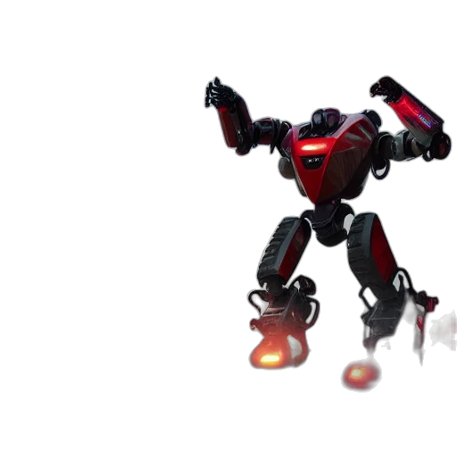 robot, weapon, 3d render, concept art, pixel art, fire, outer space, robots transparent PNG cut-out