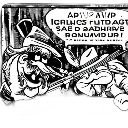 sword, comic book art, cartoon, concept art, yosemite, sam, shooting, bug transparent PNG cut-out