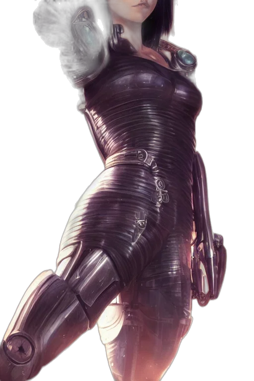 robot, dress, weapon, staff transparent PNG cut-out
