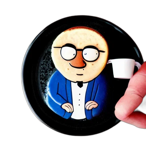cartoon, 3d render, peter, griffin, latte, art, professional, food transparent PNG cut-out