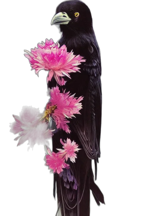 dress, flower, staff, animal, photorealistic, concept art, fantasy art, watercolor transparent PNG cut-out