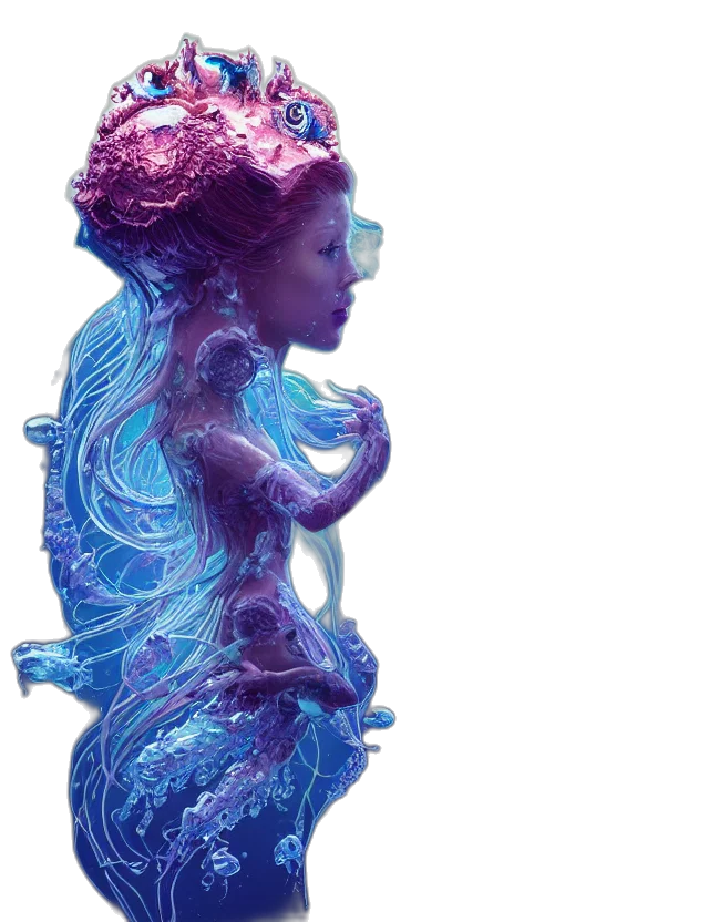 dress, hair, creature, crown transparent PNG cut-out