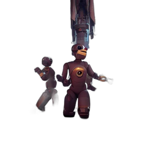 robot, staff, weapon, creature transparent PNG cut-out