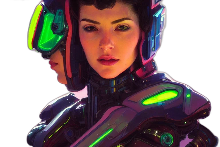 robot, face, jacket, cyberpunk transparent PNG cut-out