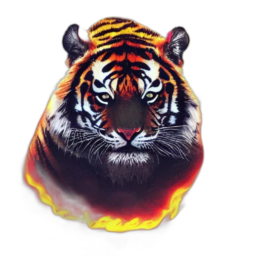 animal, mask, hat, photorealistic, 3d render, concept art, watercolor, tiger transparent PNG cut-out