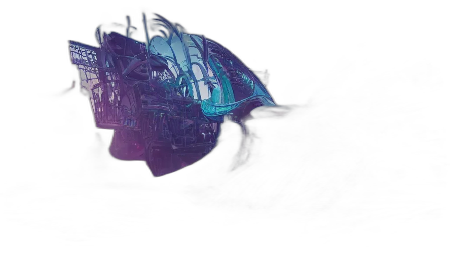 mask, hat, crown, hair, 3d render, concept art, vaporwave, photorealistic transparent PNG cut-out