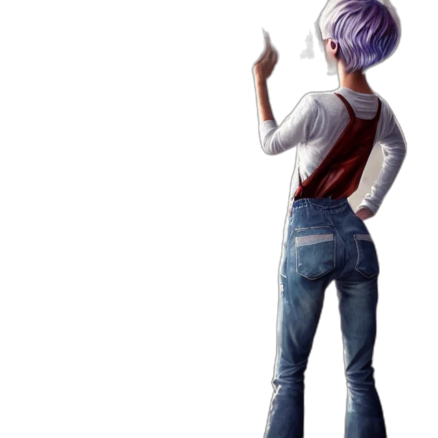 staff, jacket, weapon, robot, concept art, 3d render, anime, pixel art transparent PNG cut-out