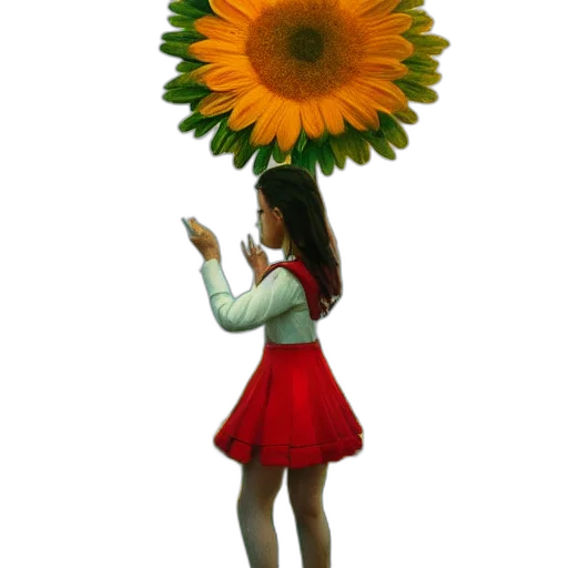 umbrella, flower, staff, dress transparent PNG cut-out