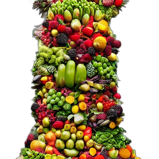 food, crown, tree, hat, photorealistic, 3d render, colorful, skyscrapers transparent PNG cut-out