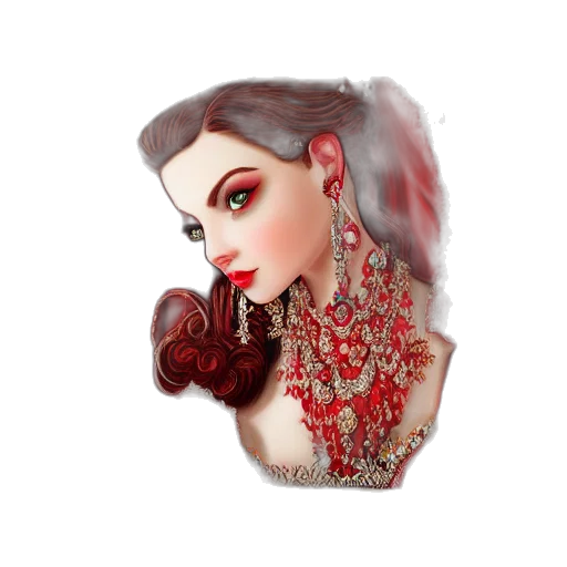 jewelry, mask, dress, face, fantasy art, pixel art, photorealistic, concept art transparent PNG cut-out
