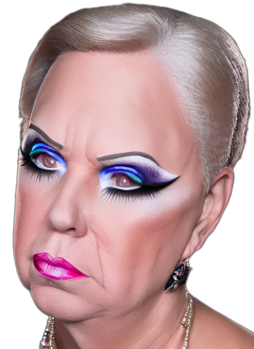 face, mask, creature, hair, photorealistic, 3d render, cartoon, vaporwave transparent PNG cut-out