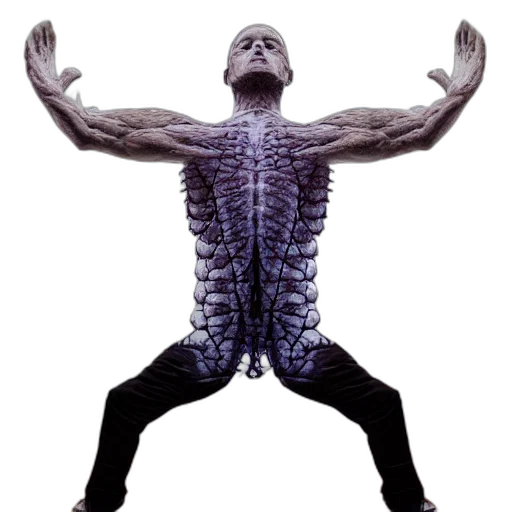creature, robot, animal, jacket, concept art, 3d render, man, fractal transparent PNG cut-out