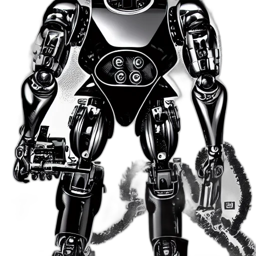 robot, concept art, cyberpunk, comic book art transparent PNG cut-out