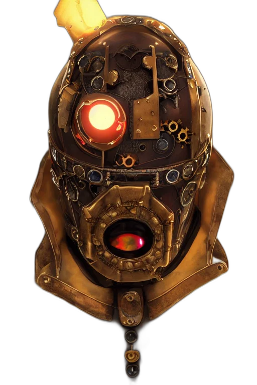 robot, mask, face, crown transparent PNG cut-out