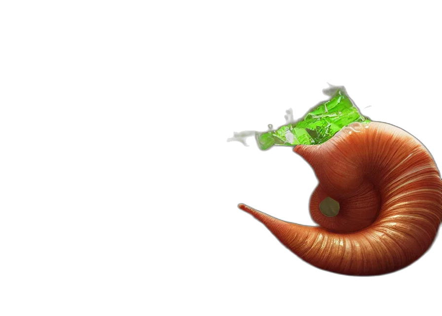food, hair, creature, dragon, 3d render, photorealistic, concept art, green transparent PNG cut-out