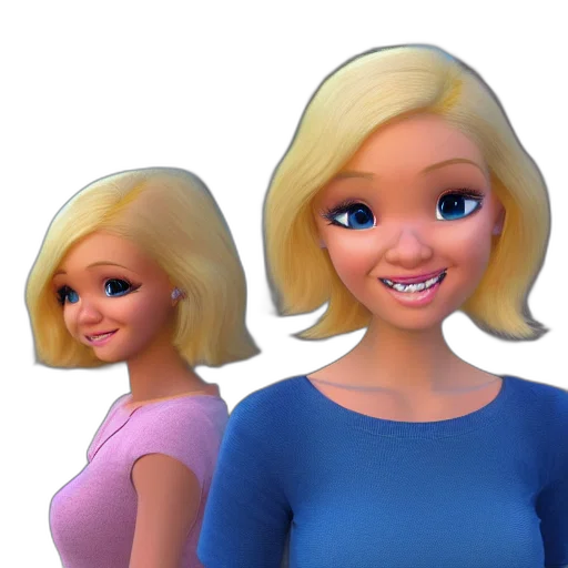 face, 3d render, cartoon, concept art transparent PNG cut-out