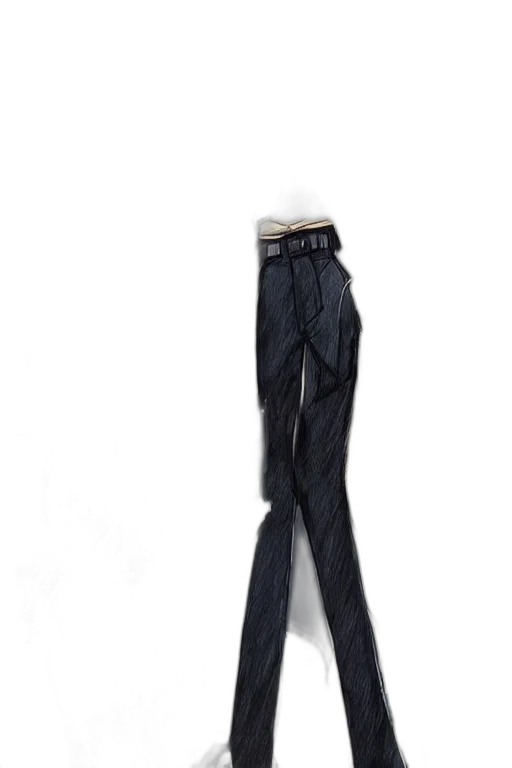 jacket, staff, hair, shoes transparent PNG cut-out