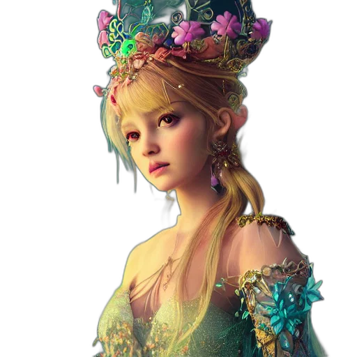 crown, dress, face, jewelry transparent PNG cut-out