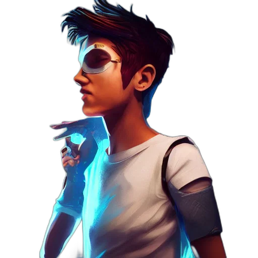 weapon, face, staff, jacket transparent PNG cut-out