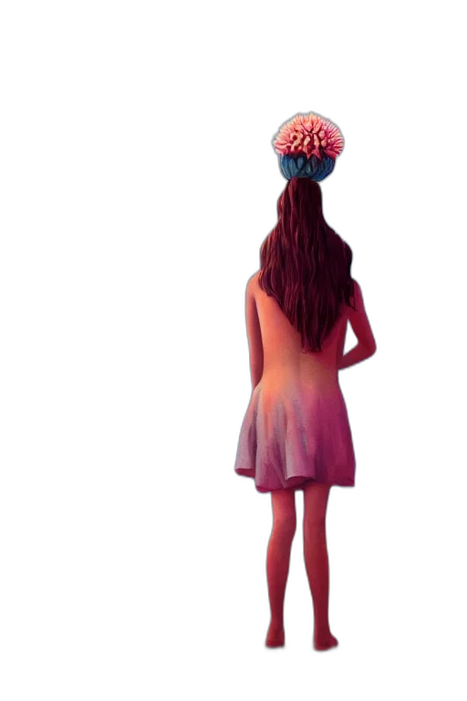 dress, crown, hair, creature, concept art, 3d render, pixel art, photorealistic transparent PNG cut-out