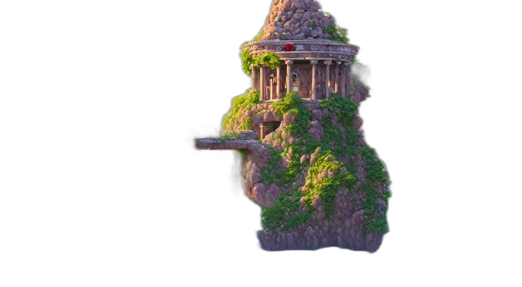 building, crown, tree, staff transparent PNG cut-out