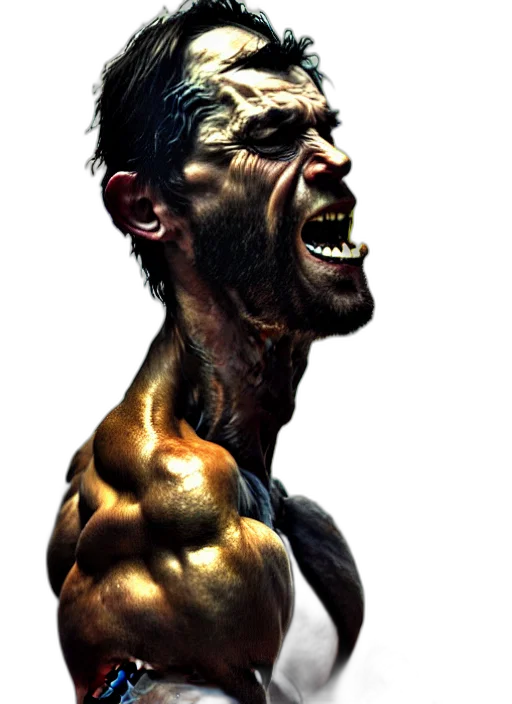 face, animal, weapon, photorealistic transparent PNG cut-out