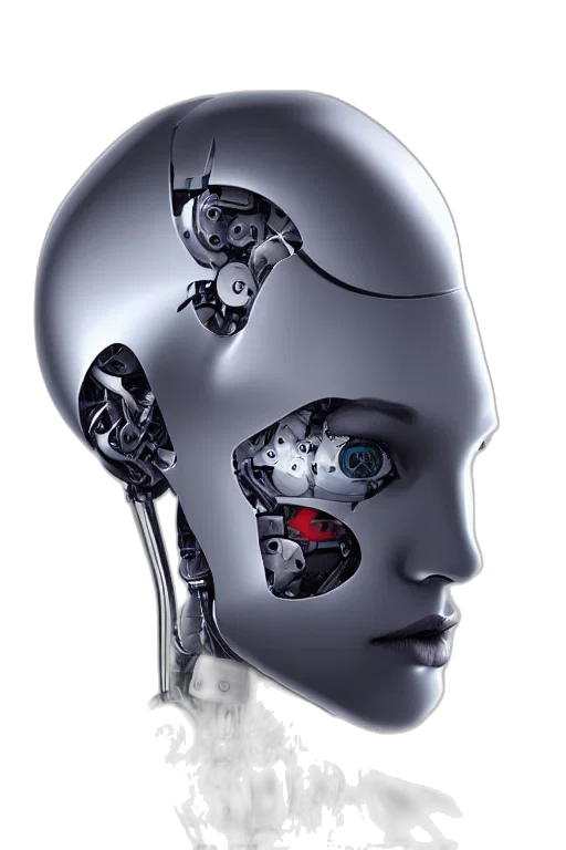robot, face, mask, cyberpunk, concept art, 3d render, photorealistic, human transparent PNG cut-out