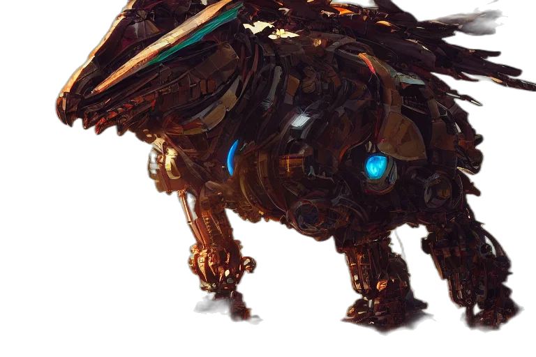 robot, animal, creature, weapon, concept art, 3d render, cyberpunk, fantasy art transparent PNG cut-out