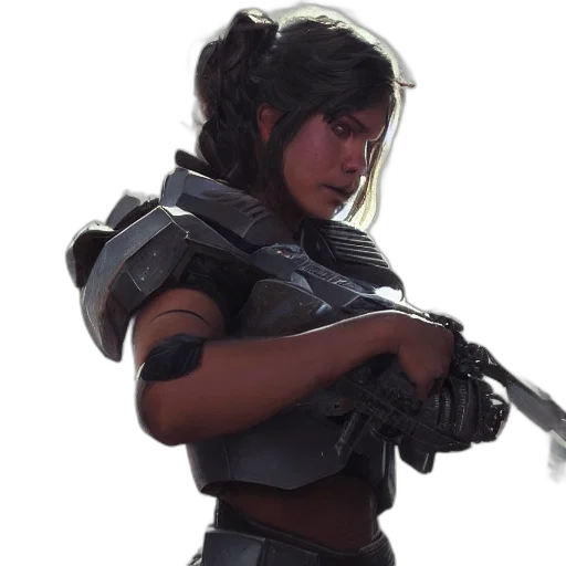 weapon, staff, face, robot transparent PNG cut-out
