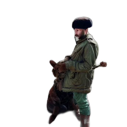 animal, staff, jacket, weapon transparent PNG cut-out