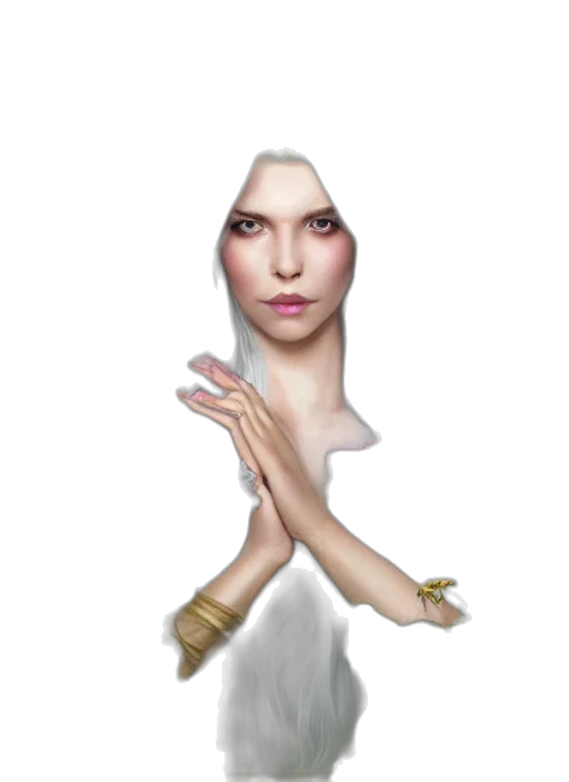 jewelry, face, dress, creature transparent PNG cut-out