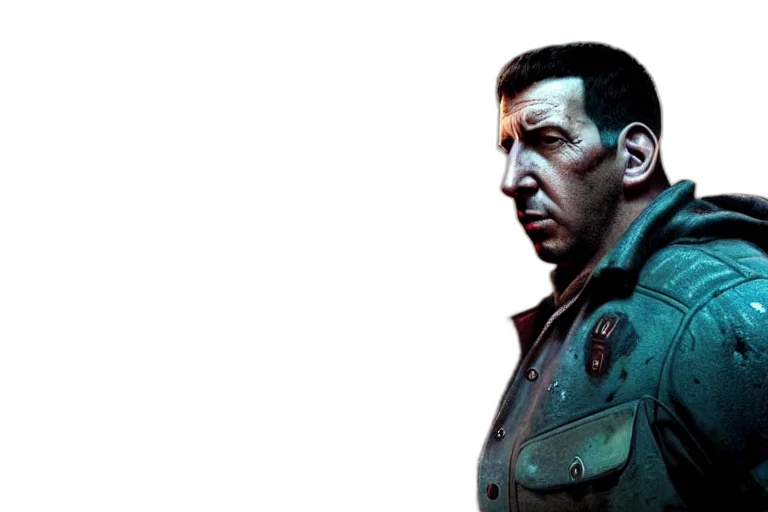 jacket, face, concept art, photorealistic transparent PNG cut-out