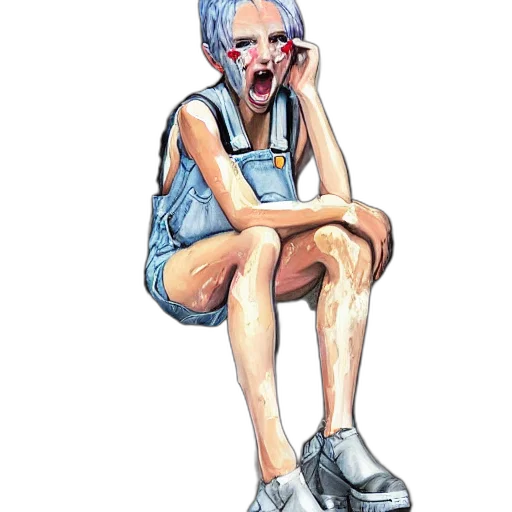 face, mask, creature, jacket, watercolor, concept art, photorealistic, cartoon transparent PNG cut-out