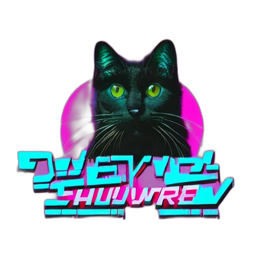 animal, vaporwave, cyberpunk, pixel art transparent PNG cut-out