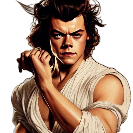 weapon, comic book art, photorealistic, concept art, fantasy art, harry, styles, dressed transparent PNG cut-out
