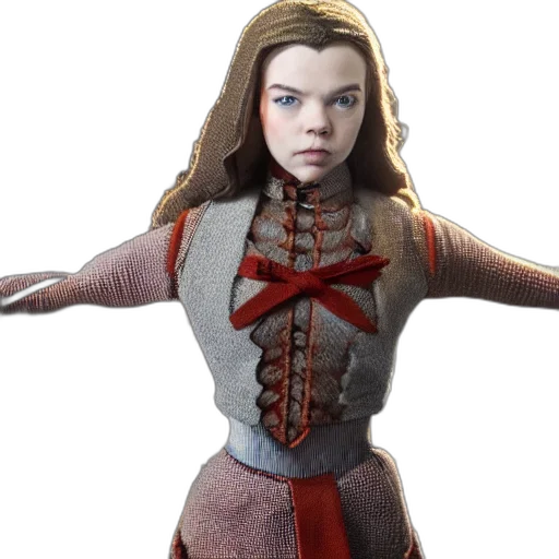 dress, jacket, robot, staff, 3d render, concept art, fantasy art, photorealistic transparent PNG cut-out