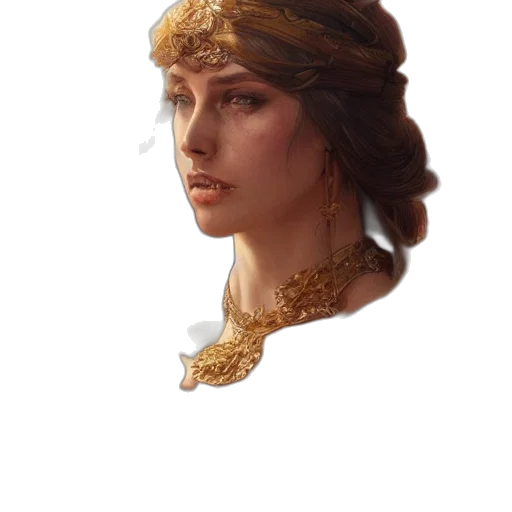 crown, jewelry, face, hat, fantasy art, concept art, photorealistic, oil painting transparent PNG cut-out