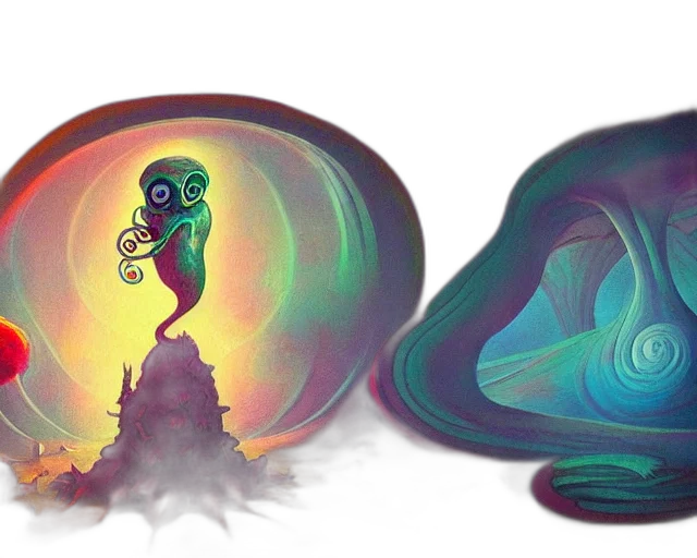 mask, concept art, fantasy art, vaporwave transparent PNG cut-out