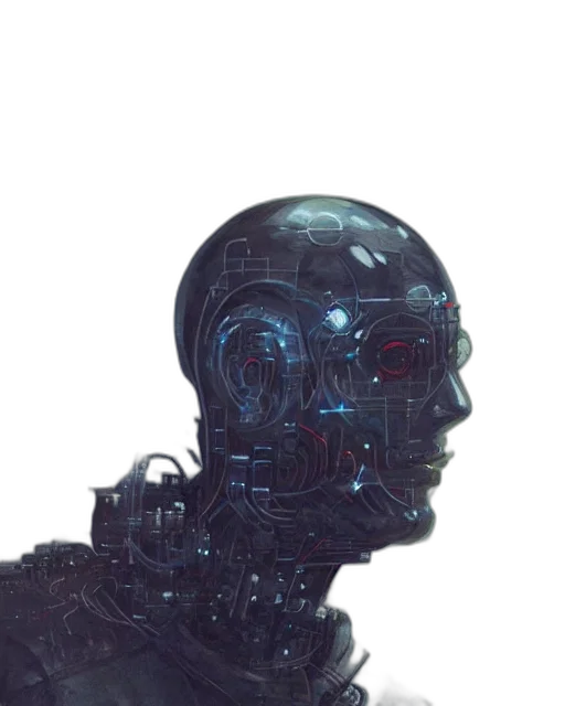 robot, face, mask, creature, cyberpunk, concept art, pixel art, 3d render transparent PNG cut-out