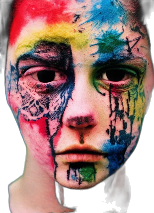 face, mask, creature, robot, photorealistic, cyberpunk, watercolor, concept art transparent PNG cut-out