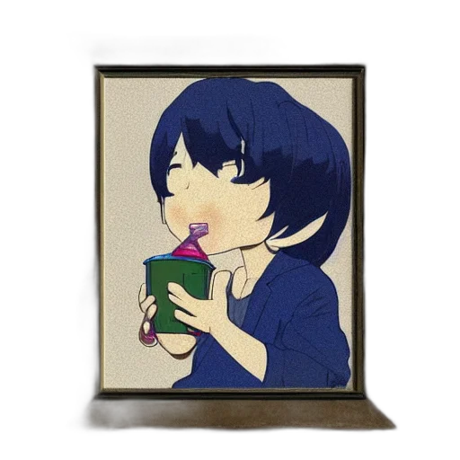 food, face, bottle, mask, anime, watercolor, pixel art, vaporwave transparent PNG cut-out