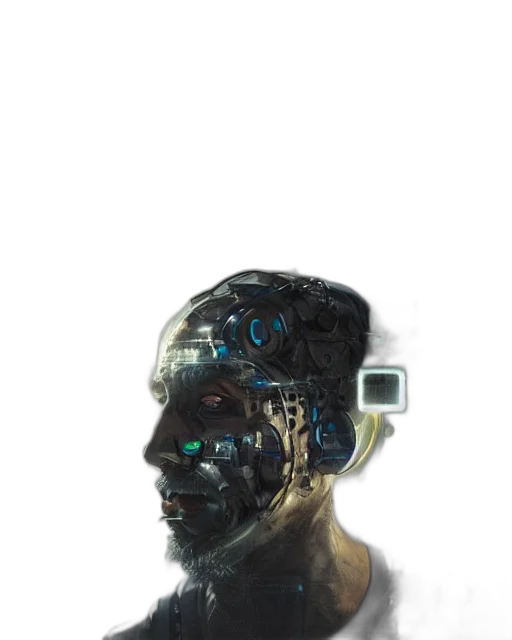 robot, mask, face, creature, cyberpunk, concept art, 3d render, pixel art transparent PNG cut-out
