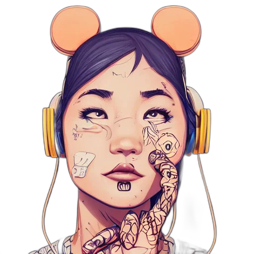 mask, face, cyberpunk, cartoon, concept art, pixel art, pastel, neon transparent PNG cut-out