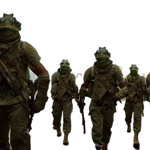 concept art, 3d render, green, army transparent PNG cut-out