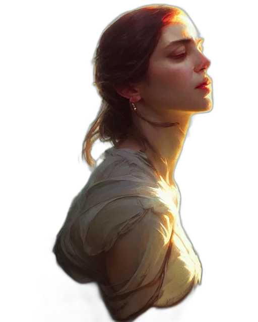 face, dress, crown, staff transparent PNG cut-out