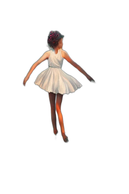 dress, staff, hair, creature transparent PNG cut-out