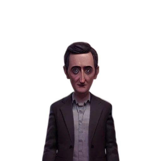 face, staff, mask, jacket, concept art, 3d render, cartoon, pixel art transparent PNG cut-out