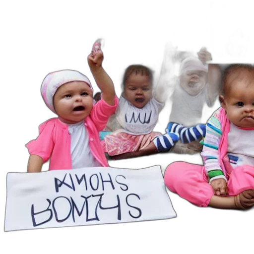 babies, protesting, their, mothers transparent PNG cut-out